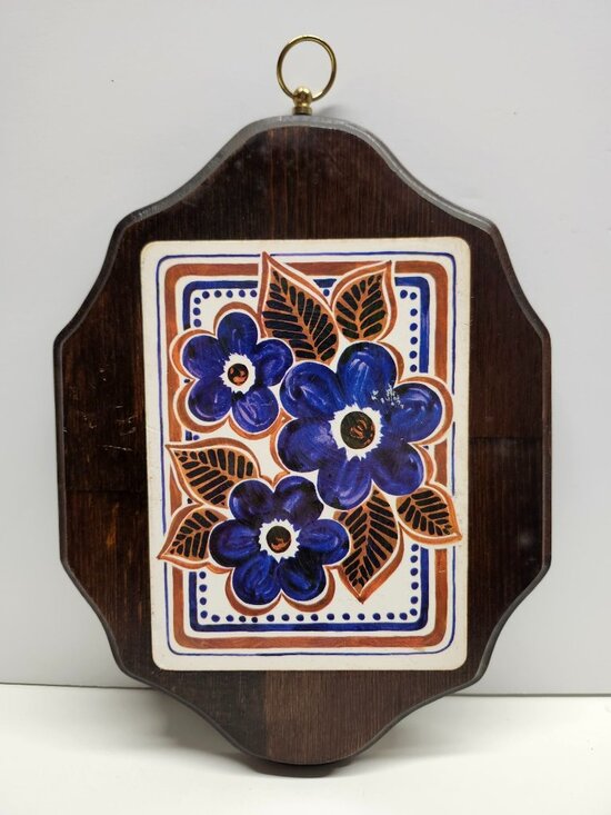 Handmade Other - Handmade Wooden Wall Plaque Retro Floral NYC Made Vintage 70s